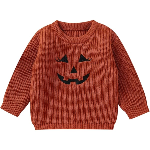 Amazon.com: Baby Girl Boy Halloween Knitted Pumpkin Sweater